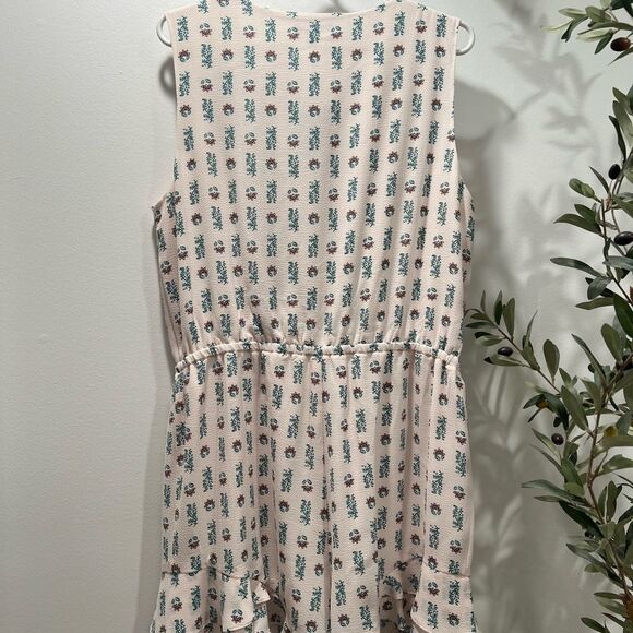 NWT Kaari Blue Blush Pink Green Floral Romper Size Large - Picture 6 of 8